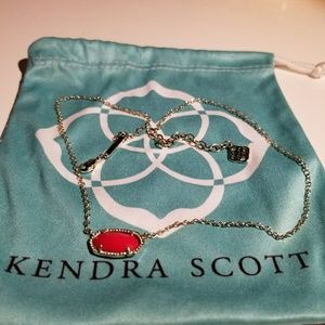 Kendra Scott Red Elisa Pendant Necklace